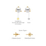 Descriptive image of unique yellow gold june birthstone pearl earrings 