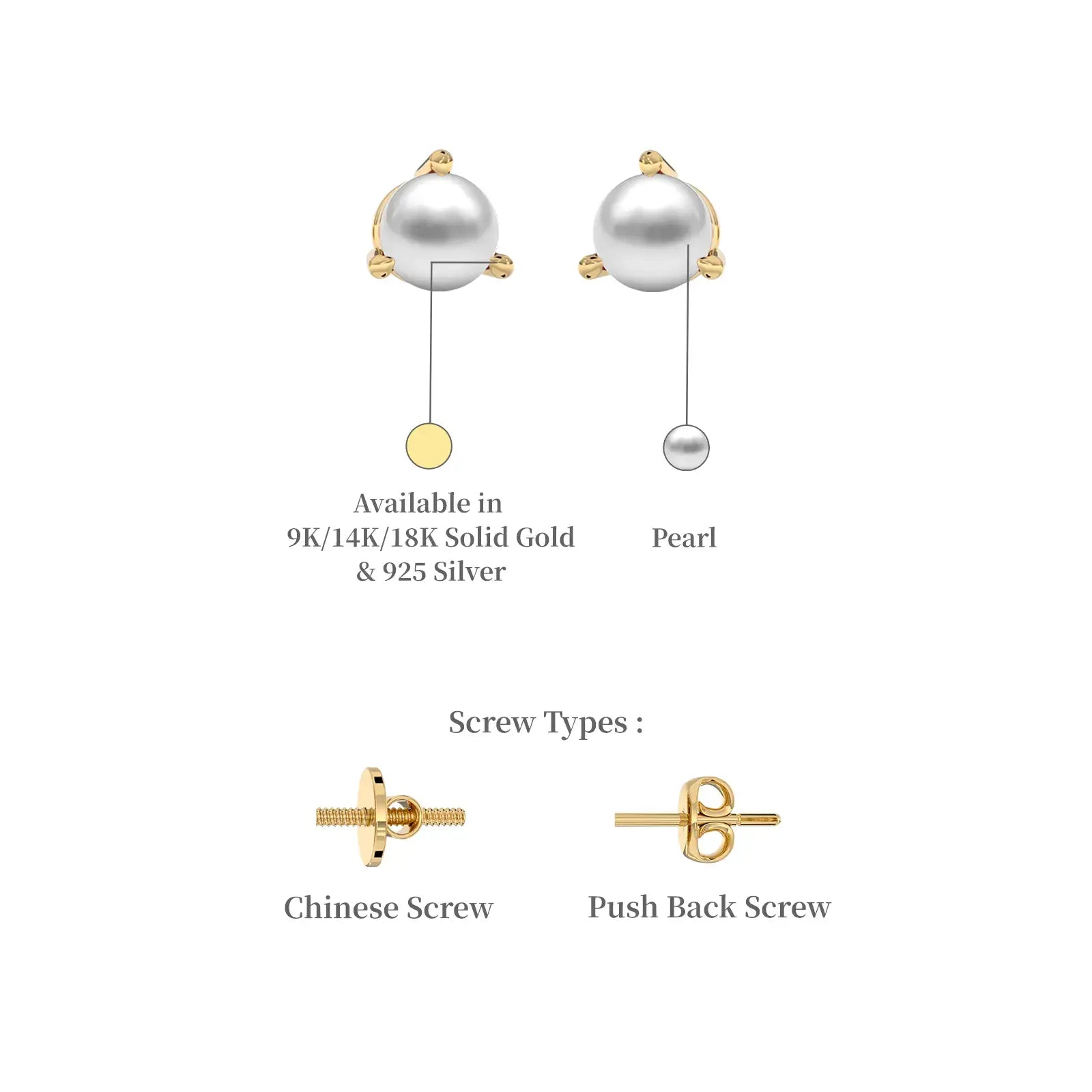 Descriptive image of unique yellow gold june birthstone pearl earrings 