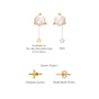 Yellow gold descriptive image of  october birthstone opal earrings