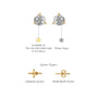 White gold descriptive image of april birthstone white topaz earrings for office wear