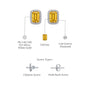White gold descriptive details of november birthstone citrine earrings with diamonds