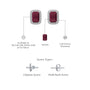 January birthstone garnet & lab-grown diamond earrings in white gold & 925 silver with Chinese and push-back screw options