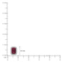 Descriptive details of white gold anuary birthstone garnet earrings with diamonds