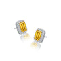 White gold november birthstone citrine earrings with diamonds
