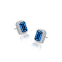 White gold september birthstone london blue topaz earrings with diamonds