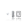 April birthstone white topaz earrings with diamonds for office wear