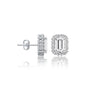 Fortune white gold april birthstone white topaz earrings with diamonds