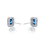 White gold september birthstone london blue topaz earrings with diamonds for office wear