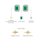 Yellow gold descriptive details of may birthstone green agate earrings with diamonds 