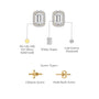 Descriptive detail of Yellow gold april birthstone white topaz earrings with diamonds
