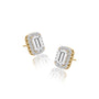 April birthstone white topaz earrings with diamonds