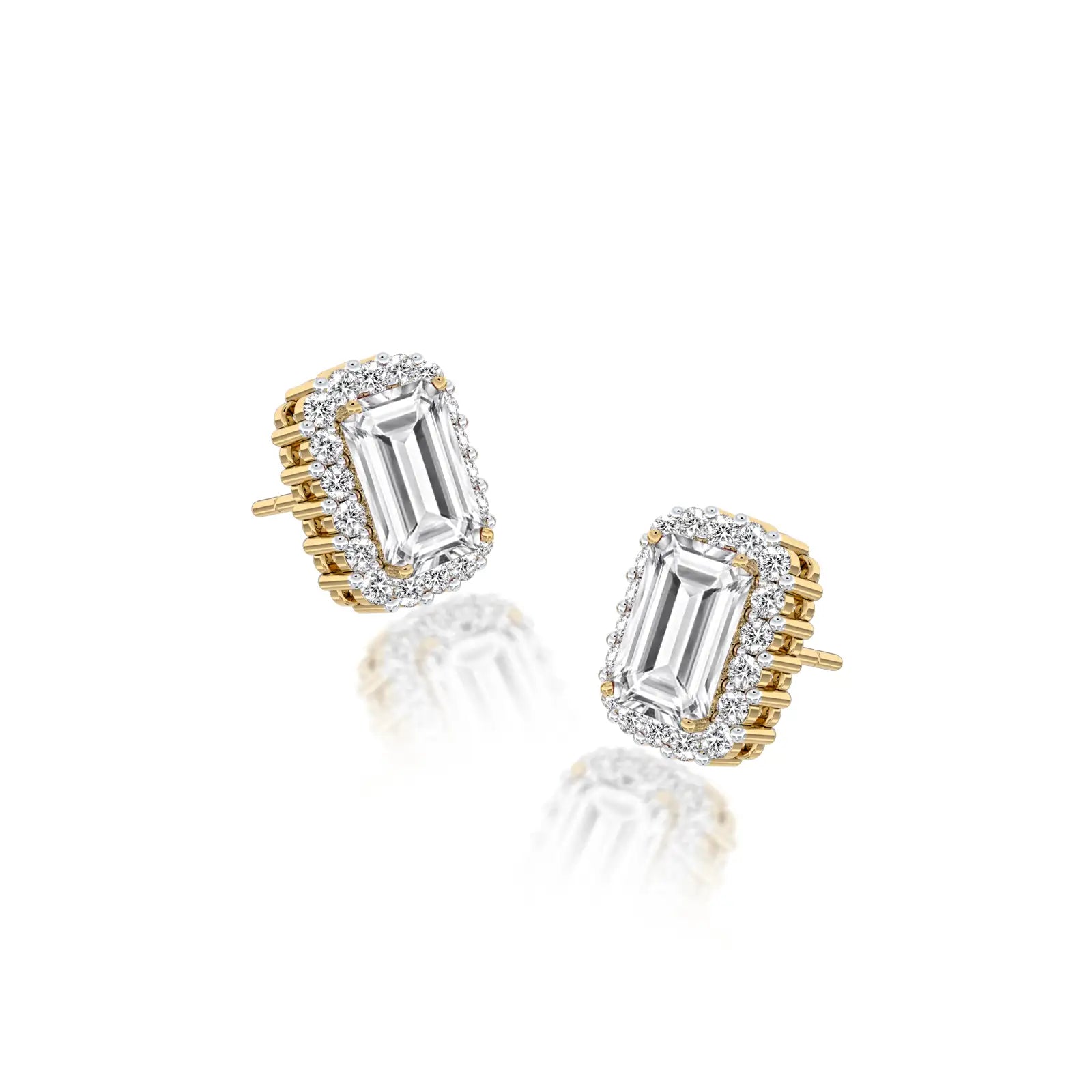 April birthstone white topaz earrings with diamonds