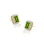 August birthstone peridot earrings with diamonds