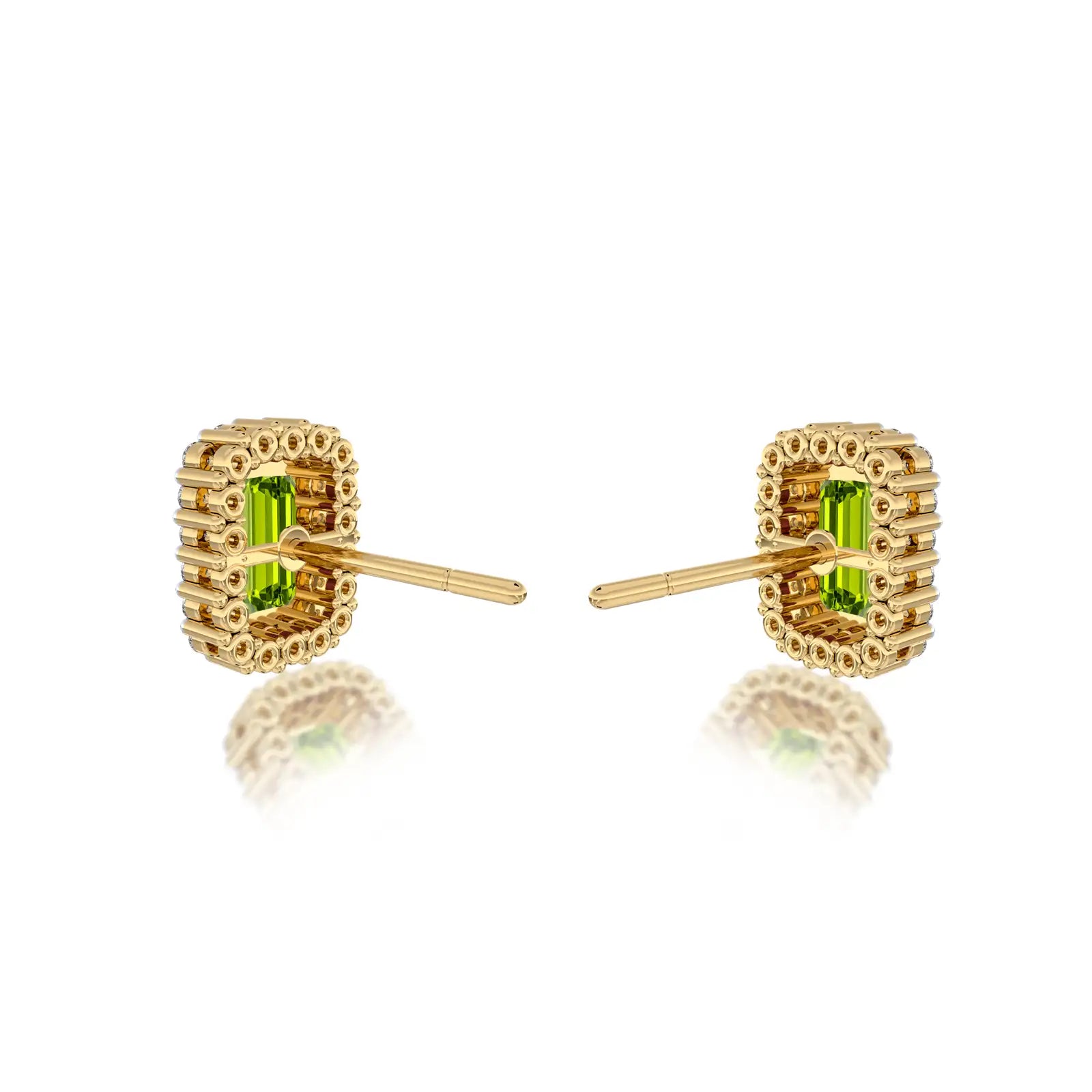 Trendy august birthstone peridot earrings with diamonds