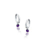 Fortune white gold february birthstone hoops with amethyst drops 8.50 mm