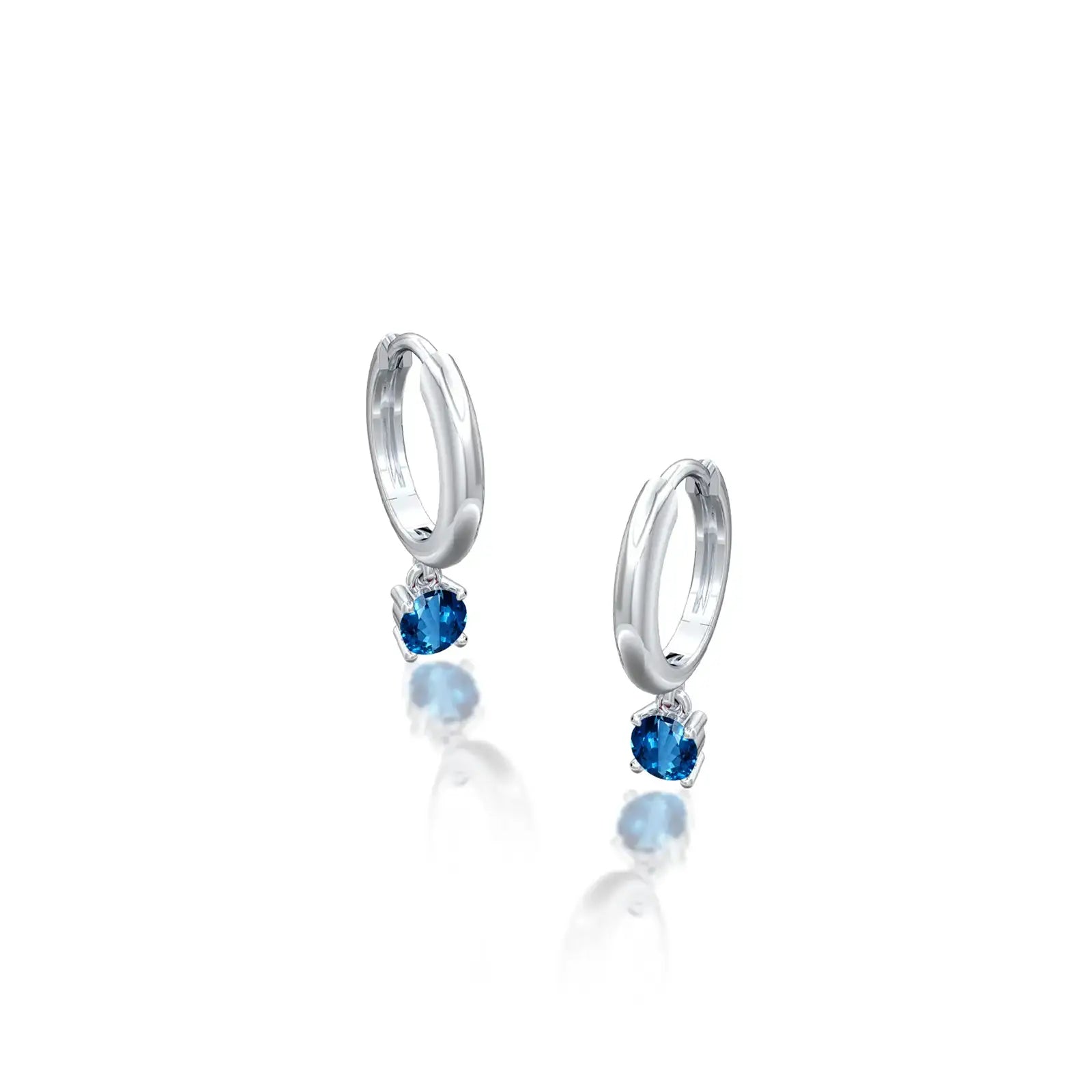 Fortune September birthstone hoops with London blue topaz drops 8.50 mm