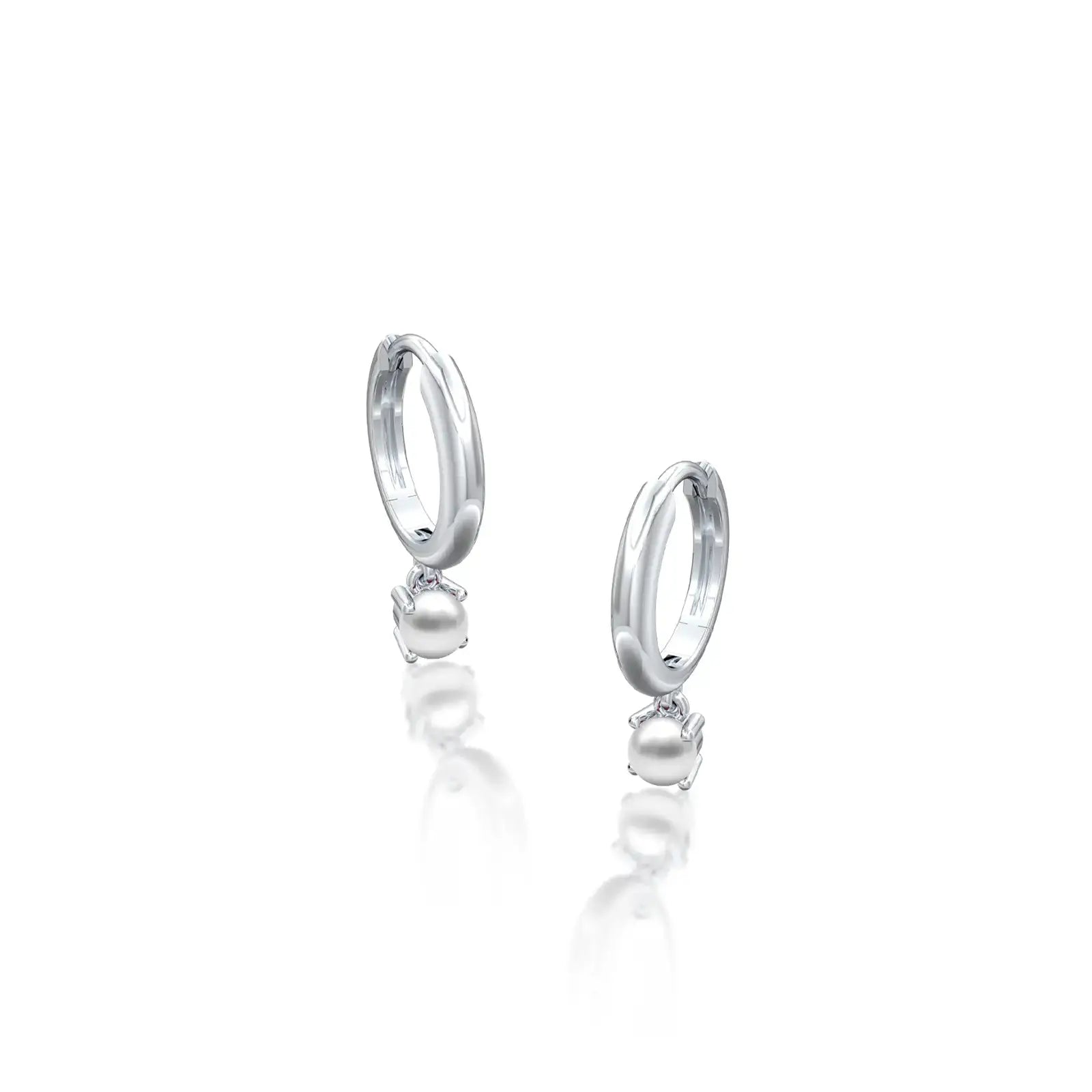 Trendy June birthstone hoops with mother-of-pearl drops 8.50 mm