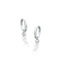 Trendy June birthstone hoops with mother-of-pearl drops 8.50 mm