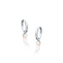 Trendy white gold october birthstone hoops with opal drops 8.50 mm