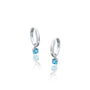 Fortune white gold march birthstone hoops with swiss blue topaz drops 8.50 mm