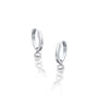 White gold june birthdstone hoops with mother of pearl drops