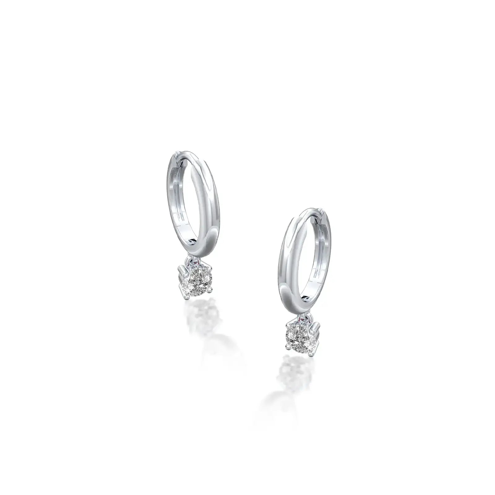 White gold april birthstone hoops with white topaz drops 8.50 mm