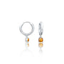 Unique white gold November birthstone hoops with citrine drops 8.50 mm