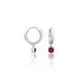 Fortune white gold january birthstone hoops with garnet drops 8.50 mm