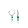 Fortune May birthstone hoops with green agate drops 8.50 mm for women