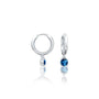 White gold september birthstone hoops with london blue topaz drops 8.50 mm