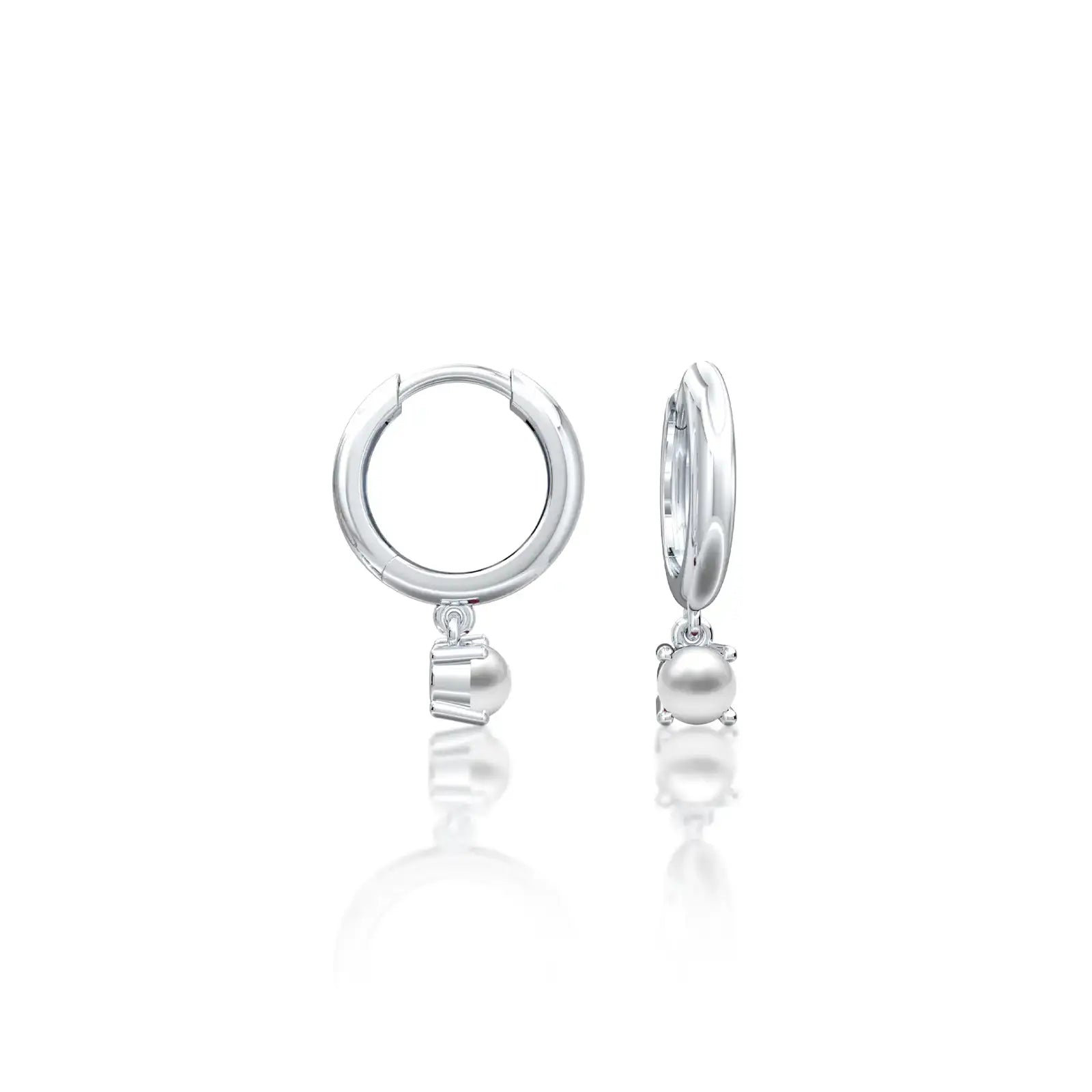 June birthstone hoops with mother-of-pearl drops, 8.50 mm by Fortune