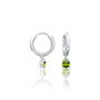 Fortune white gold august birthdstone hoops with peridot drops