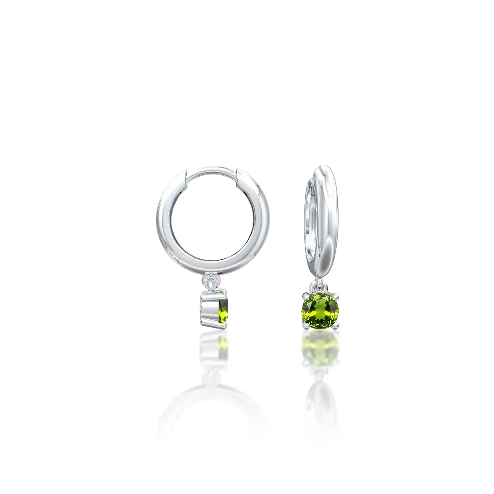 Fortune August birthstone hoops with peridot drops 8.50 mm