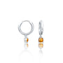 White gold november birthdstone hoops with citrine drops