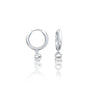 Fortune white gold june birthdstone hoops with mother of pearl drops