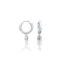 Fortune white April birthstone hoops with white topaz drops 8.50 mm