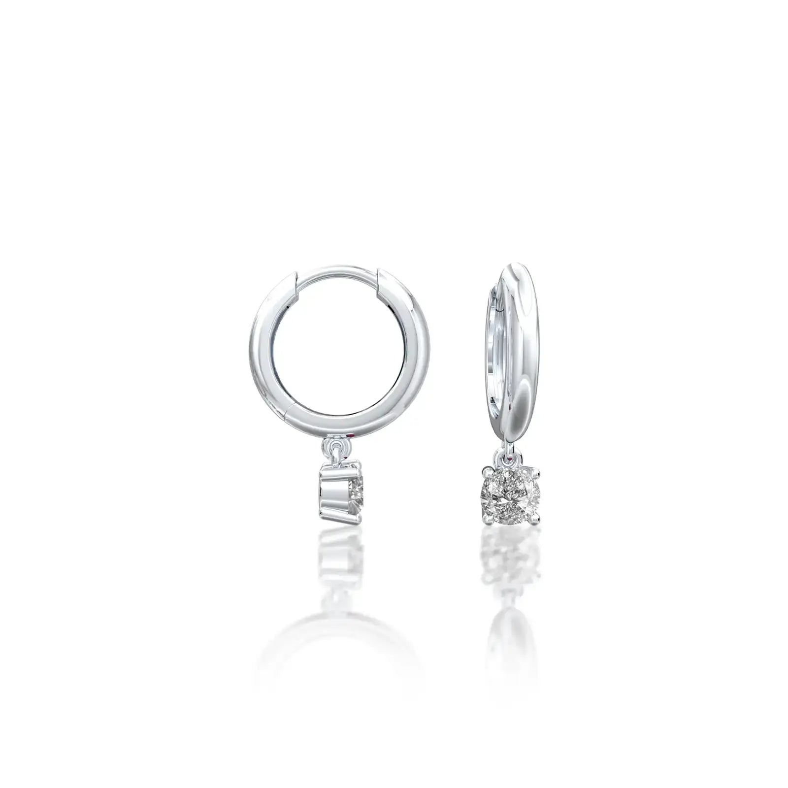 Fortune white April birthstone hoops with white topaz drops 8.50 mm