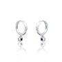 Unique white gold february birthstone hoops with amethyst drops
