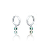 Back view of May birthstone hoops with green agate drops 8.50 mm for office wear