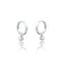 Fortune white gold october birthstone hoops with opal drops 8.50 mm for women
