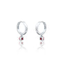 July birthstone hoops with opaque ruby drops 8.50 mm for women