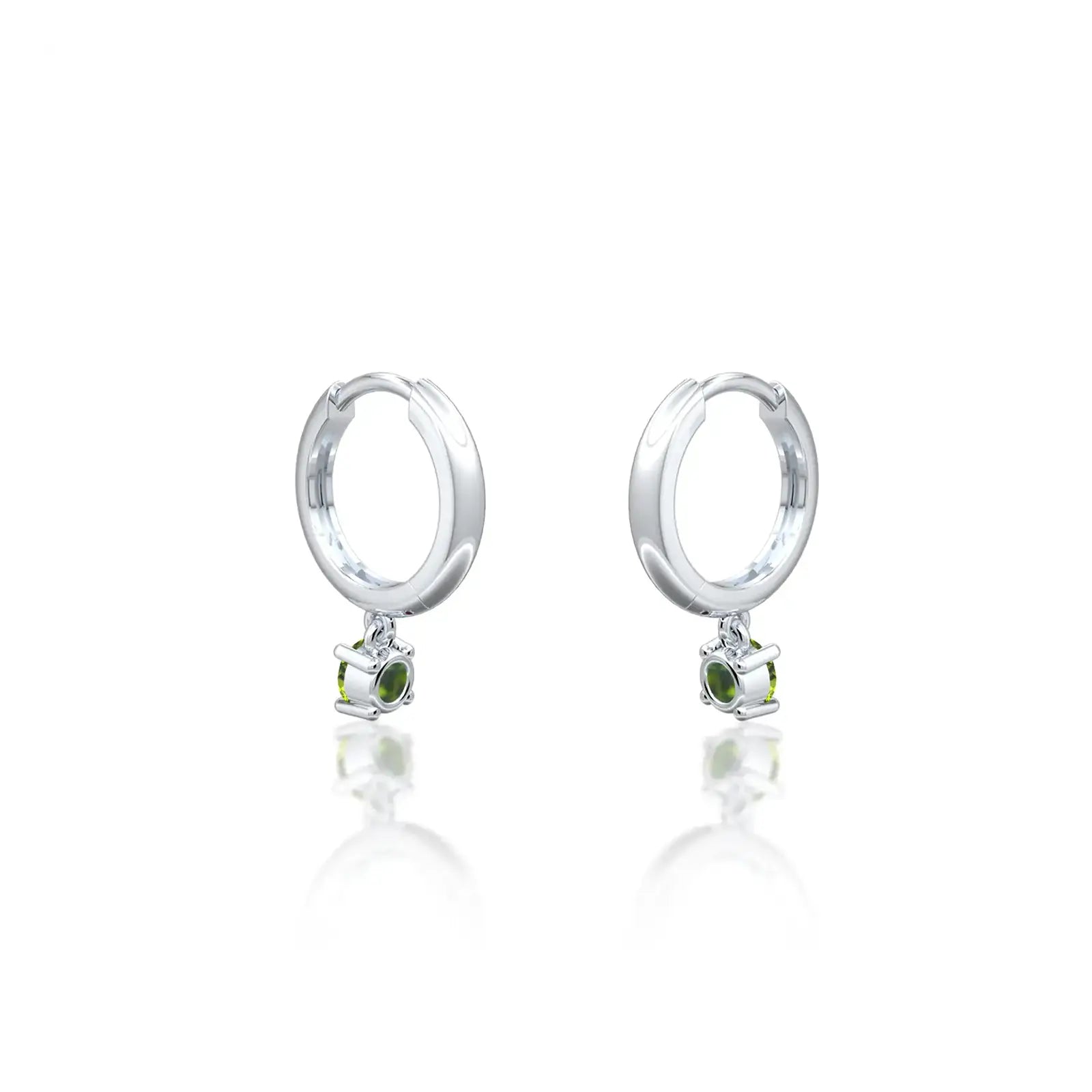 Fortune August birthstone hoops with peridot drops 8.50 mm for women