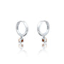 Fortune white gold november birthdstone hoops with citrine drops