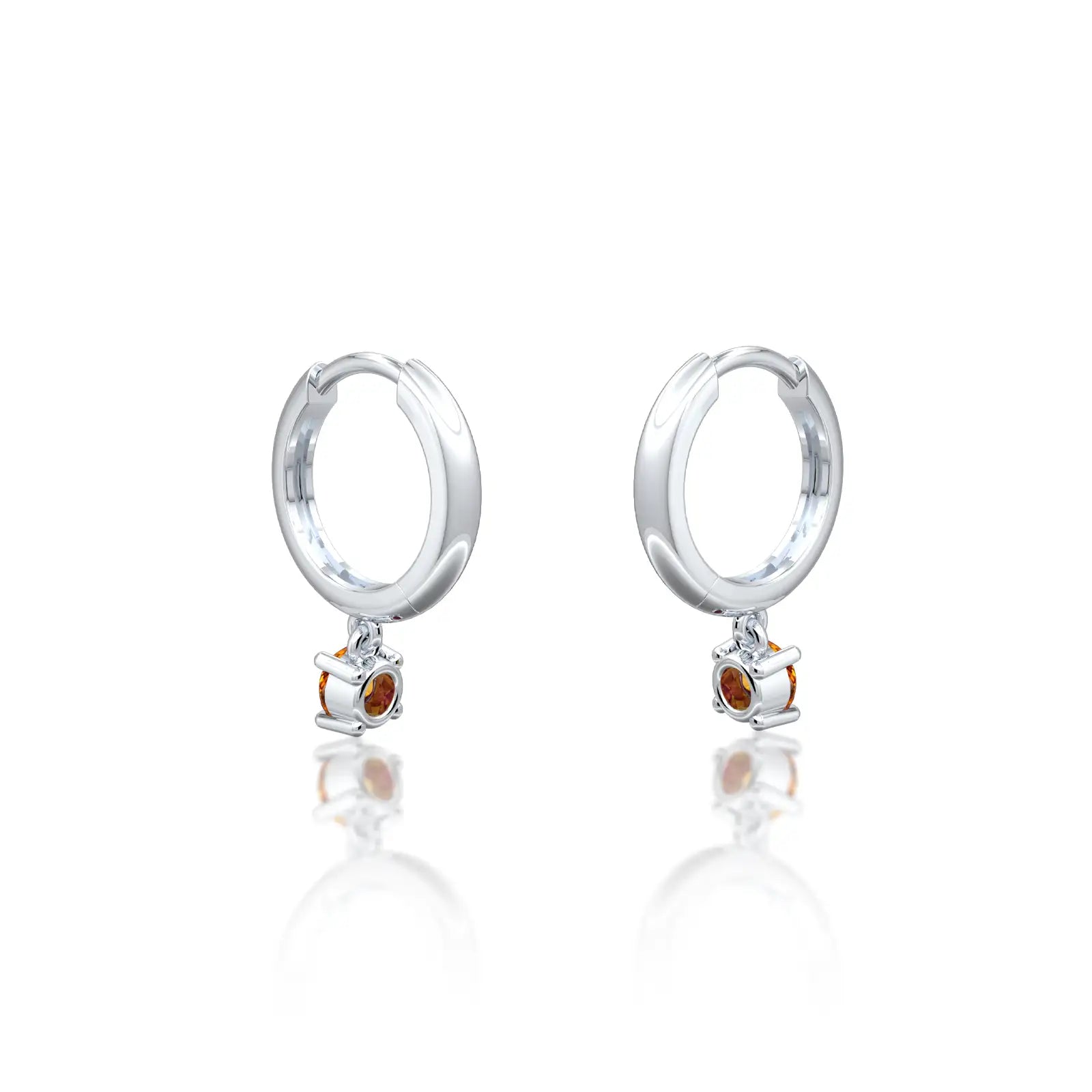 Fortune white gold november birthdstone hoops with citrine drops