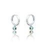 Fortune white gold may birthdstone hoops with green agate drops