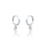 Back view of unique April birthstone hoops with white topaz drops 8.50 mm