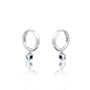 Fortune white gold september birthdstone hoops with london blue topaz drops