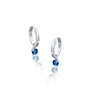White gold september birthdstone hoops with london blue topaz drops
