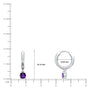 Dimension details of February birthstone hoops with amethyst drops, 10mm by Fortune