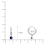 White gold dimension details of february birthstone hoops with amethyst drops 8.5 mm